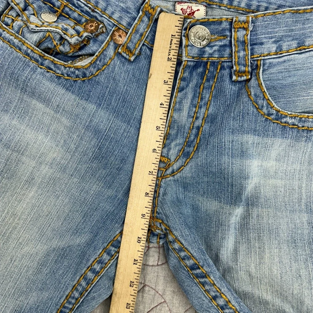 VTG USA True Religion Billy Super T Jeans Blue Light Wash Distressed / Mens 32